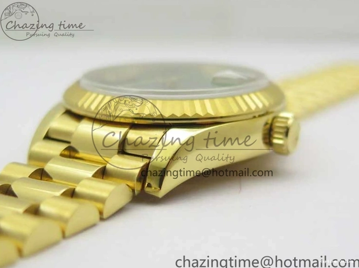 0516 Daydate 278288 31mm YG EWF Best Edition Green Malachite Dial on YG President Bracelet ETA SunProtective 2605